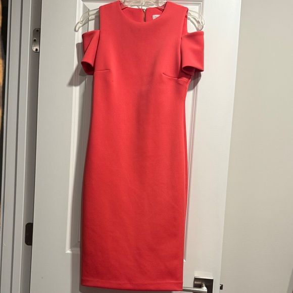 Elegant coral Off-Shoulder Dress - Picture 1 of 5